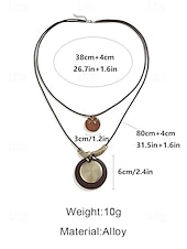 economico Collana da donna-Collane lunghe da donna in stile bohémien a strati, multi-stile, in lega, con pendente regolabile, perfette per l'uso quotidiano e per i viaggi.