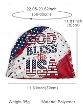  Naisten polyesteristä valmistettu USA-aiheinen hattu, monitoiminen kaulahuivi, "Jumala siunatkoon USA:ta" -design, ihanteellinen 250-vuotisjuhlaan, itsenäisyyspäivään ja jokapäiväiseen käyttöön.