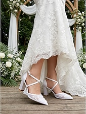 Недорогие Невеста-Женские свадебные туфли-лодочки цвета шампанского — элегантные свадебные туфли с вышивкой и массивным каблуком для свадеб в саду.