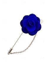 abordables Boda ACC-Pin de solapa con flor de poliéster elegante para hombre: múltiples opciones de color, elegante y moderno, perfecto para bodas y fiestas.