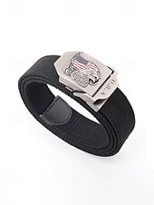 זול אביזרים-חגורת פוליאסטר מתכווננת לגברים עם אבזם דגל אמריקאי, חגורת מותן פטריוטית רב-צבעונית לאירועי יום השנה ה-250 לארה"ב, יום העצמאות, טיולים, חופשות ולבוש ספורטיבי קז'ואל