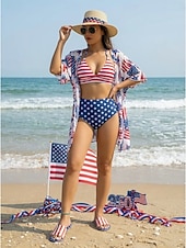  כפכפים פטריוטיים לנשים בארה"ב לציון 250 שנה - סנדלים שטוחים מפוספסים באדום ולבן ליום העצמאות 2026, חופשות חוף &מצעדים חגיגיים