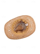 Χαμηλού Κόστους Ανδρικά καπέλα-Ανδρικό ψάθινο καουμπόικο καπέλο western σε πολλά χρώματα, υφαντό καλοκαιρινό καπέλο ηλίου για διακοπές στην παραλία, ρούχα western στυλ, ρούχα σε θέρετρα και καλοκαιρινά πάρτι