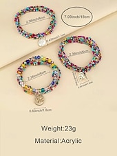 cheap Vacation Accessories-Women's Bohemian Tree of Life Beaded Bracelet – Alloy &amp; Multi-Colored Beads, Perfect for Casual Wear &amp; Beach Vacation Style