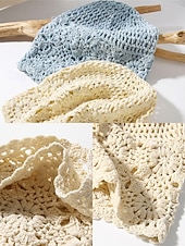 Недорогие Женские шляпы-Женская вязаная шапка-бини в стиле бохо с цветочным принтом, из хлопковой смеси, разных цветов, для повседневной носки, путешествий, отдыха и пляжного курорта.