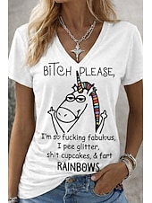  γυναικείο μπλουζάκι αστεία αποφθέγματα χιούμορ κομψό κλασικό casual κοντομάνικο ντεκολτέ με V κανονικές μπλούζες καθημερινά έξοδος Σαββατοκύριακο μπλε λευκό κόκκινο λευκό καλοκαίρι άνοιξη φθινόπωρο