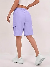 رخيصةأون شورت برمودا-نسائي برمودا شورت شورت كارجو تشينوز شورتات العطلة أناقة الشارع كاجوال باختصار الخصر متوسط سهل رباط جيب مريح غير مطاطي مناسب للبس اليومي الأماكن المفتوحة عطلة أرجواني داكن مشمش رمادي داكن أسود