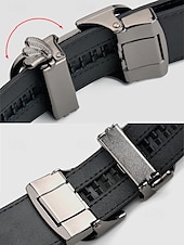 preiswerte Hochzeit ACC-Herren-Gürtel aus echtem Leder mit Krokodilmuster, schwarz &amp; braun, elegantes Accessoire für formelle und legere Anlässe wie Hochzeiten, Partys und den täglichen Geschäftsalltag