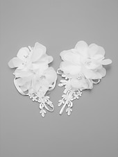 billiga Bröllop ACC-brudhandskar för kvinnor, polyestermaterial, flerfärgade, kronbladsblommönster med strassdetaljer, eleganta spetshandskar perfekta för bröllop, fester och speciella evenemang