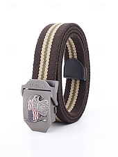 זול אביזרים-חגורת פוליאסטר מתכווננת לגברים עם אבזם דגל אמריקאי, חגורת מותן פטריוטית רב-צבעונית לאירועי יום השנה ה-250 לארה"ב, יום העצמאות, טיולים, חופשות ולבוש ספורטיבי קז'ואל