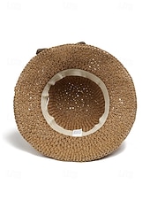 halpa Lomatarvikkeet-Naisten boheemi olkihattu rusetilla – useita värejä, kokoontaitettava helppoa kantamista varten, täydellinen arkeen ja rantalomalle