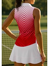 tanie Koszula damska-Damskie Gradient Pasek Topy Koszulka sportowa Koszulka polo Koszulka do tenisa Bez rękawów Zamek Kwiaty UPF50+ Odporny na UV Wysoka elastyczność Odprowadza wilgoć Oddychający Siatkówka Bransoletka