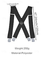 billige Bryllup ACC-Elastiske justerbare seler i polyester for menn i flere farger for bryllupsfester, kontorpendling, forretningsantrekk og formell bruk