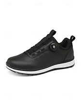 cheap Men's Golf Shoes-Men's Golf Shoes with Adjustable BOA Fit System – Premium Faux Leather, Stylish White Design for Golf &amp; Outdoor Sports