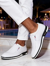 billiga Män-Vita slip-on loafers för män, lätta och andningsbara, eleganta och vardagliga klänningsskor för resortkvällar, yachtfester, kryssningsmiddagar, sommarsemestrar och kustsemester.