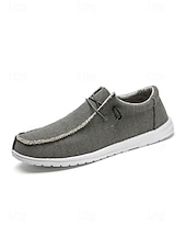 cheap Men-Men's Canvas Outdoor Resort Shoes – Comfortable Slip-On Loafers for Travel, Walking and Casual Resort Wear