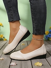 ieftine Pantofi Joși de Damă-Pantofi sport albi, casual, pentru femei – pantofi comozi, fără mâneci, pentru serviciu și purtare zilnică