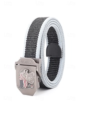 זול אביזרים-חגורת פוליאסטר מתכווננת לגברים עם אבזם דגל אמריקאי, חגורת מותן פטריוטית רב-צבעונית לאירועי יום השנה ה-250 לארה"ב, יום העצמאות, טיולים, חופשות ולבוש ספורטיבי קז'ואל