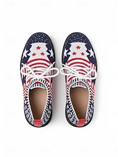  Zapatillas de lona para mujer conmemorativas del 250.º aniversario de EE. UU. - Estrellas conmemorativas &Zapatos de rayas para el Día de la Independencia de 2026 &eventos patrióticos