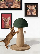 お買い得  キャットツリー-猫の爪とぎポール、爪とぎポール、キノコ型、猫の爪とぎ、麻紐