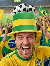 cheap Accessories-Men's Flag Color Soccer Fan Top Hat Polyester Novelty Football Hat in Multiple Colors for Soccer Matches, Supporter Events, Team Spirit &amp; Game Day Wear