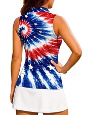  Amerikas 250. Jahrestag Tag der Unabhängigkeit Damen Nationalflagge Workout-Tanktop Shirt Sporthemd Golf-Poloshirt Ärmellos Sportlich UPF50+ UV-beständig Trainer Tanzen UV Schutz Tennis Badminton