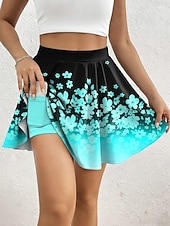 economico Cortometraggi grafici-Per donna Gonna da vacanza Elegante Moda Hawaiano Abbigliamento da Spiaggia Sopra il ginocchio Vita Alta Gonne Grafico Sfumatura Floreale Stampato Alta elasticità Quotidiano Spiaggia Rosso Blu Viola