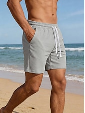 economico Pantaloncini casual-Per uomo Pantaloncini Waffle Shorts Pantaloncini casual Tasca Elastico in vita Semplice Trama Comodità Traspirante Sopra il ginocchio Casuale All'aperto Spiaggia Vacanza Moda Nero Bianco