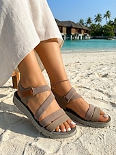 abordables Mujeres-Sandalias deportivas con tiras azules para mujer: cierre de velcro cómodo y ajustable, diseño transpirable con un estilo deportivo moderno, perfectas para actividades al aire libre, senderismo, viajes