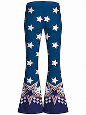 250° anniversario USA Retrò Vintage Anni '70 Pantaloni Pantaloni a zampa d'elefante Hippie Disco Vita alta Costume Per donna Mascherata 4 Luglio Feste Giorno dell'Indipendenza Adulti Pantaloni