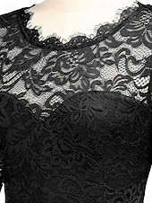 preiswerte abendkleider-Damen Maxikleid Partykleid Cocktailkleid Elegant Mode Modern Abendgesellschaft Party Hochzeit Normale Passform Einfach Dreiviertelarm Rundhalsausschnitt Schwarz Wein Grün Dunkelblau Sommer Frühling