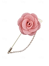 abordables Boda ACC-Pin de solapa con flor de poliéster elegante para hombre: múltiples opciones de color, elegante y moderno, perfecto para bodas y fiestas.