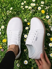 billige Sneakers til kvinner-damerosa sneakers med bred passform og snøring, lette, uformelle tursko i kunstskinn for reiser og trening &amp;hverdagskomfort