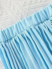 economico Completi per bambine-2 Pezzi Bambini Ragazze Tinta unica Arricciato Camicia &amp; Pantaloni Impostato Senza Maniche Moda Casuale Dai 4 anni in su Estate Rosa scuro Bianco Rosa