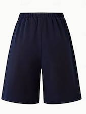 cheap Bermuda Shorts-Women's Bermuda shorts Shorts Summer Shorts Burmuda Shorts Vacation Fashion Casual Daily Knee Length Mid Waist Solid Color Plain Drawstring Elastic Waist Comfort Quick Dry Soft Inelastic Streetwear