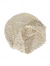 Недорогие Женские шляпы-Женская вязаная шапка-бини в стиле бохо с цветочным принтом, из хлопковой смеси, разных цветов, для повседневной носки, путешествий, отдыха и пляжного курорта.