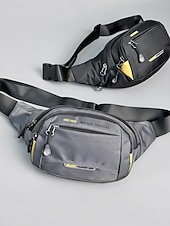 Χαμηλού Κόστους Ανδρικές τσάντες-Ανδρική τσάντα μέσης από νάιλον, πολύχρωμη τσάντα μέσης μεγάλης χωρητικότητας με πολλαπλές τσέπες, ρυθμιζόμενη ζώνη, τσάντα χιαστί στήθους για καθημερινή χρήση, πεζοπορία, υπαίθρια αθλήματα και ταξίδια