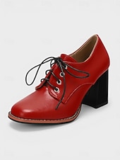 preiswerte Damenschnürschuhe-Vintage-Oxford-Pumps für Damen in Braun – klassische Schnürschuhe mit Blockabsatz und Brogue-Details, ideal fürs Büro und für die Schule. &amp;Freizeitoutfits