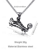 economico Accessori-Collana da uomo in acciaio inossidabile con ciondolo a forma di calcio di pallone, gioiello per tifosi di calcio, ideale per partite e per l'uso quotidiano.
