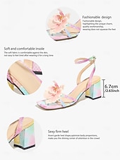 cheap Women-Women's Romantic Purple Floral High Heels - Elegant 3D Flower Strappy Sandals with Stiletto Heel for Luxury Cruise Vacations, Yacht Parties &amp; Summer Evening Galas