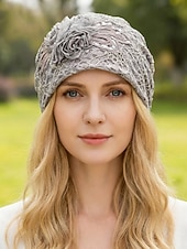 halpa Naisten hatut-Naisten boho-pitsihattu, kevyt ja hengittävä polyesteri, monivärinen, 3D-kukkakoriste, tyylikäs loma- ja vapaa-ajan asu, täydellinen matkoille ja arkikäyttöön