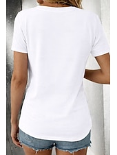 ieftine tricou simplu-Pentru femei Mărime Plus Tricou Tricouri Culoare solidă Clasic Casual Manșon scurt Stil Nautic Topuri obișnuite Zilnic Ieșire Negru Alb Roz Îmbujorat Gri Închis Caisă Vară Primăvară