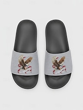  Мужские синие патриотические сандалии-шлепанцы – легкие пляжные тапочки с изображением орла и американского флага, а также цифрой «250» для отдыха, бассейна, курорта и летней повседневной носки.