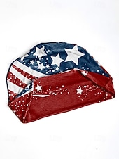  כובע ראש מודפס פוליאסטר לנשים, צווארון רב תכליתי, חגיגות 250 שנה ויום העצמאות האמריקאי, טיולים ולבוש יומיומי