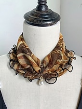 economico Accessori per le vacanze-sciarpa in chiffon di poliestere in stile bohémien da donna, stampe floreali multicolori, fascia versatile, perfetta per l'abbigliamento casual quotidiano e le vacanze al mare