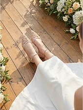 levne Nevěsta-Dámské svatební boty v barvě slonové kosti s perleťovým detailem - elegantní svatební balerínky pro zahradní svatbu