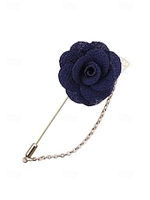 abordables Boda ACC-Pin de solapa con flor de poliéster elegante para hombre: múltiples opciones de color, elegante y moderno, perfecto para bodas y fiestas.