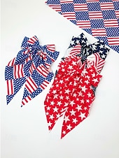Недорогие Аксессуары-Женский патриотический бант из полиэстера, большая заколка-бант для волос с принтом флага США в разных узорах, посвященная 250-летию США, Дню независимости, повседневной носке, путешествиям и отдыху.