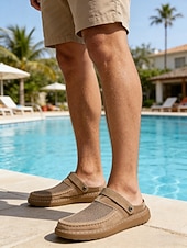 economico Uomini-sneakers slip-on da uomo: facili da indossare, traspiranti ed eleganti per le fughe in resort e il relax a bordo piscina