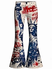  250e anniversaire des États-Unis Rétro Vintage Années 1970 Pantalon Pantalons à pattes d'éléphant Hippie Disco Taille haute Déguisement Femmes Mascarade 4 Juillet Soirée Jour de l'indépendance Adulte